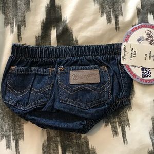 Wrangles jean diaper cover.